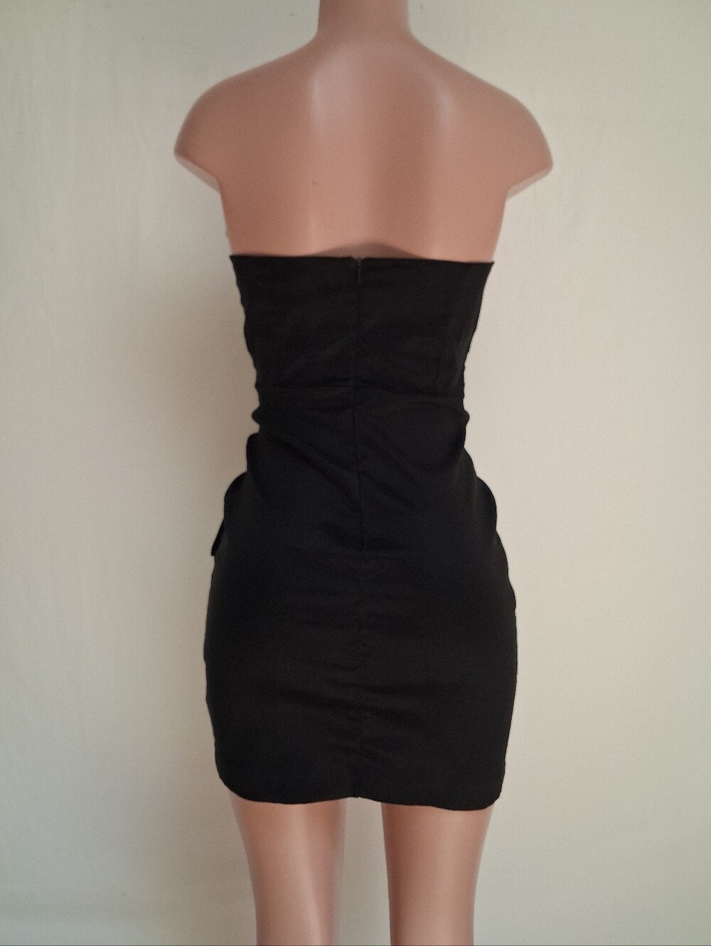 Planet Gold Couture Strapless Side Bow Ruched Bodycon Dress L View 3